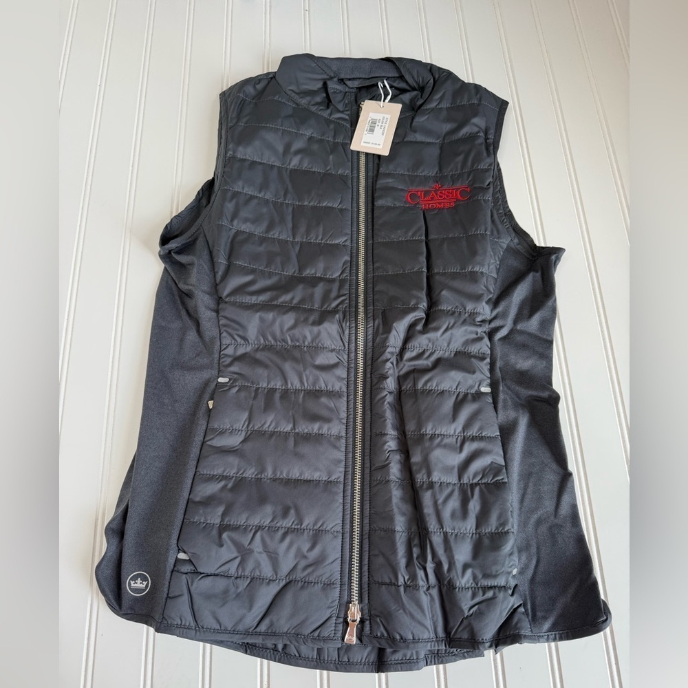 Peter Millar Lizzie Hybrid Vest Womens Medium Full Zip Classic Homes NEW 1170